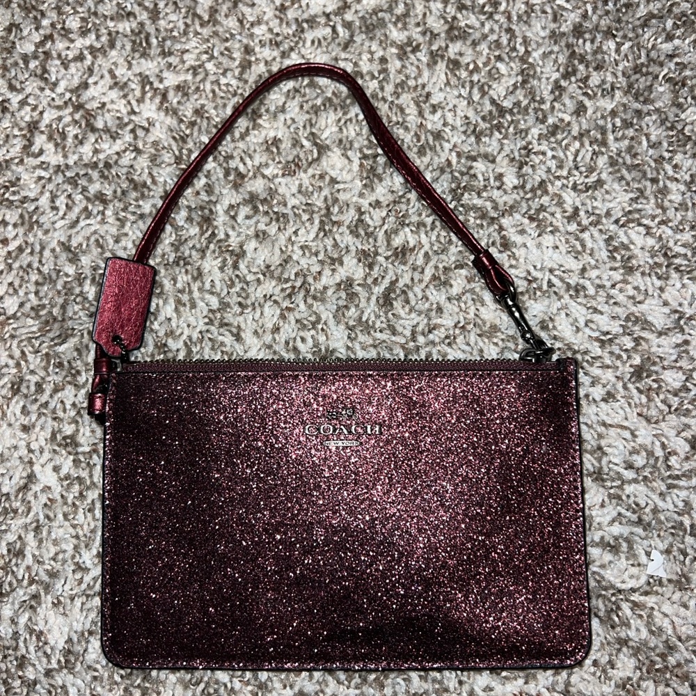 Coach Sparkling Maroon Wristlet